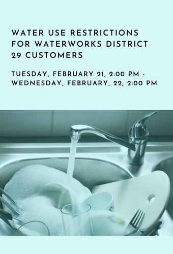Water use restricted to essential uses for Malibu customers Feb 21 - 22