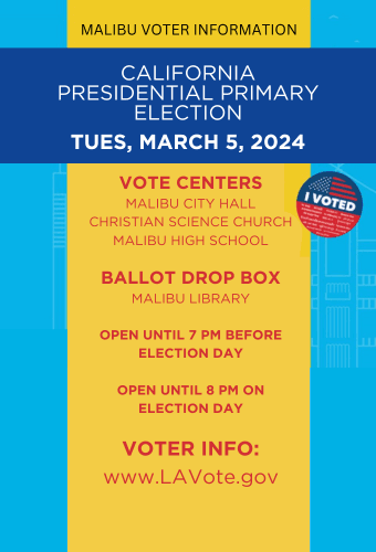 Malibu voter info CA presidential primary election March 5 2024ON newsflash