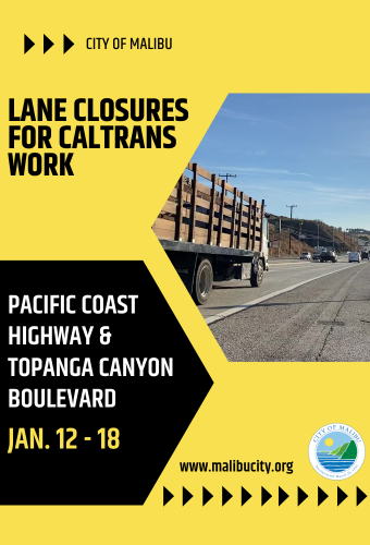 Caltrans weekly closure for Palisades Fire repair work Jan 12 - 18  