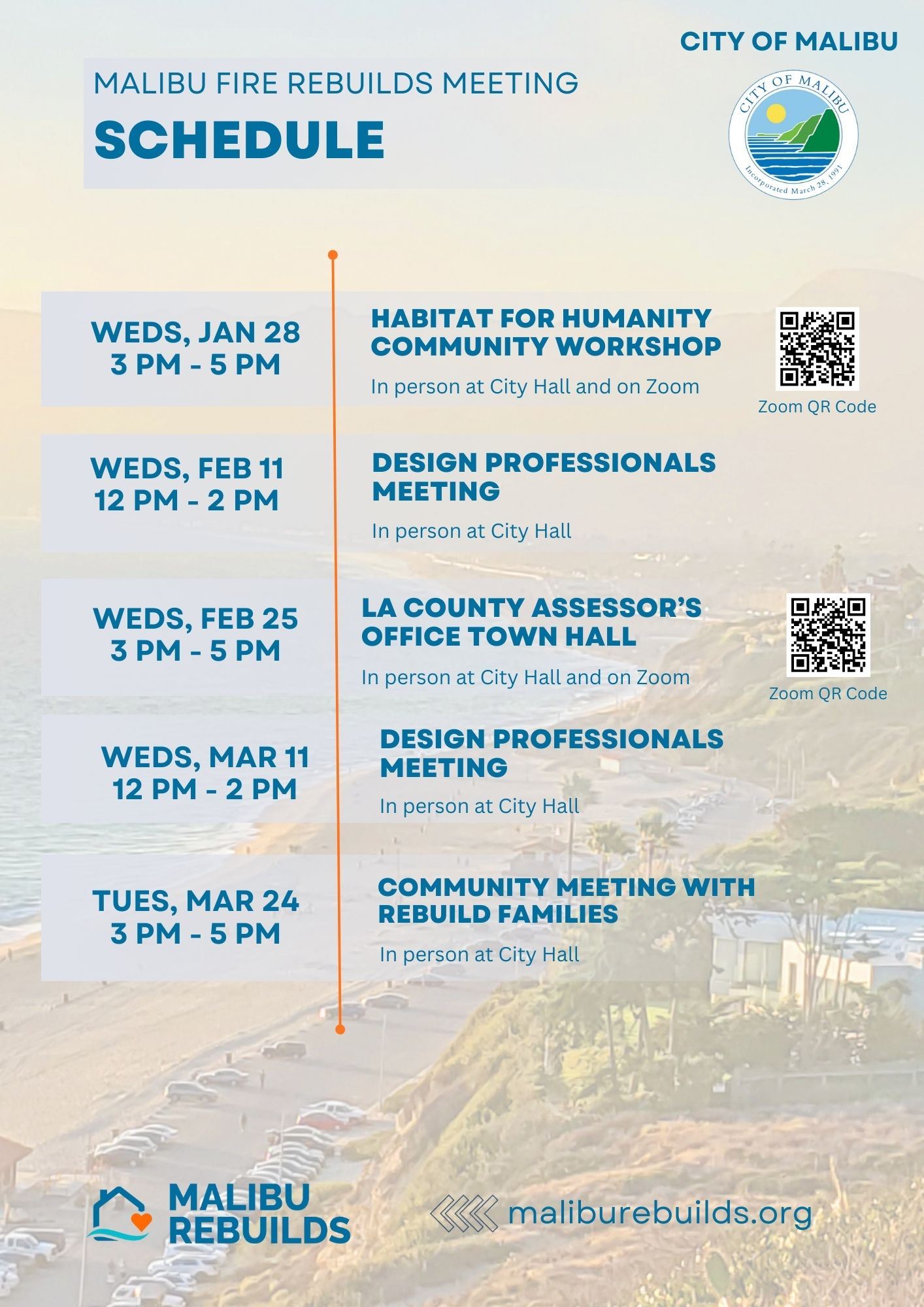 Malibu Fire Rebuilds Meeting Schedule