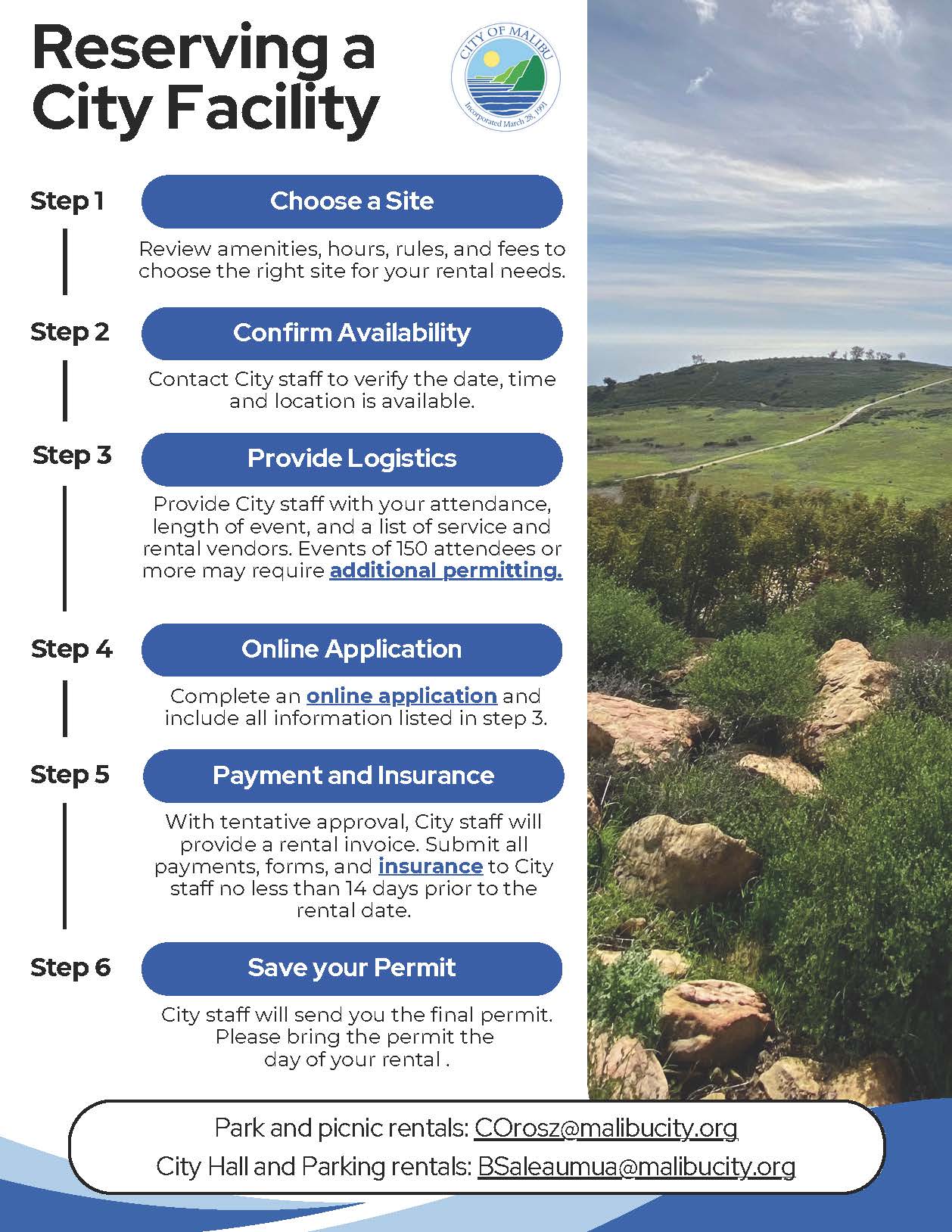 reserving a city facility