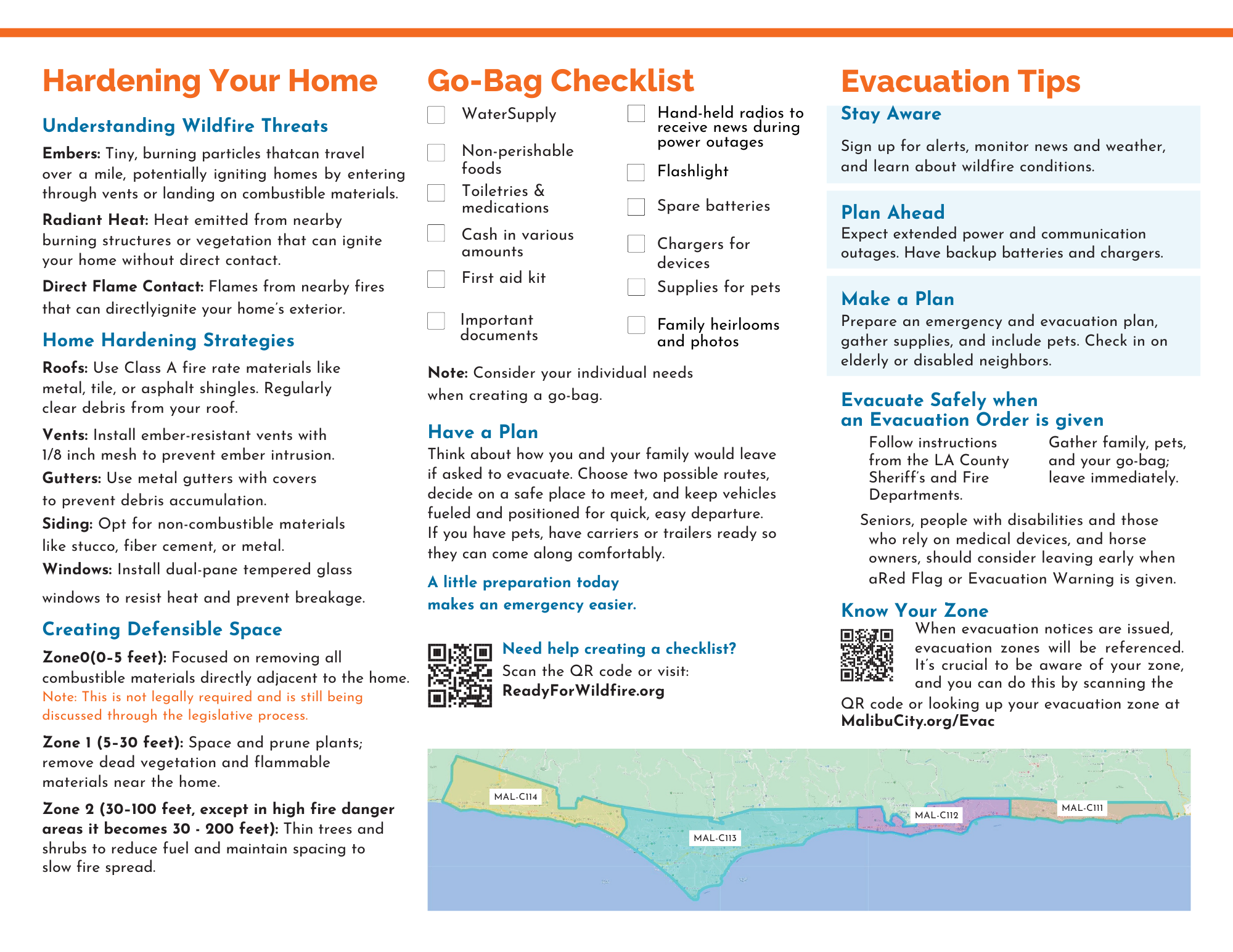 City of Malibu Wildfire Quick Preparedness Guide p2